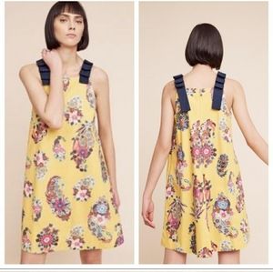 Anthro Maeve Sunniva Yellow Floral Dress